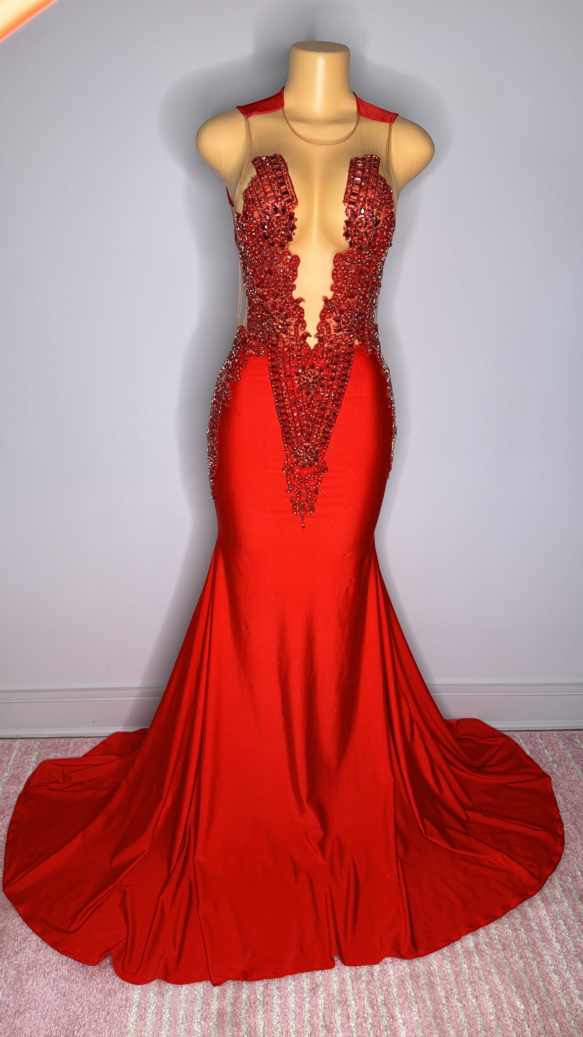 Crimson Radiance Gown
