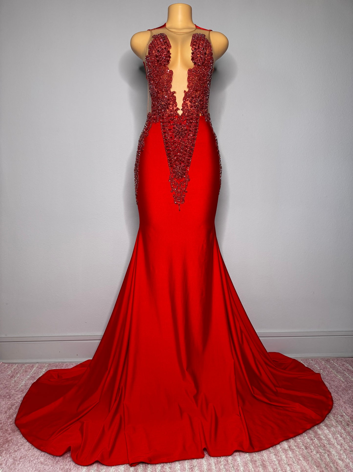Crimson Radiance Gown